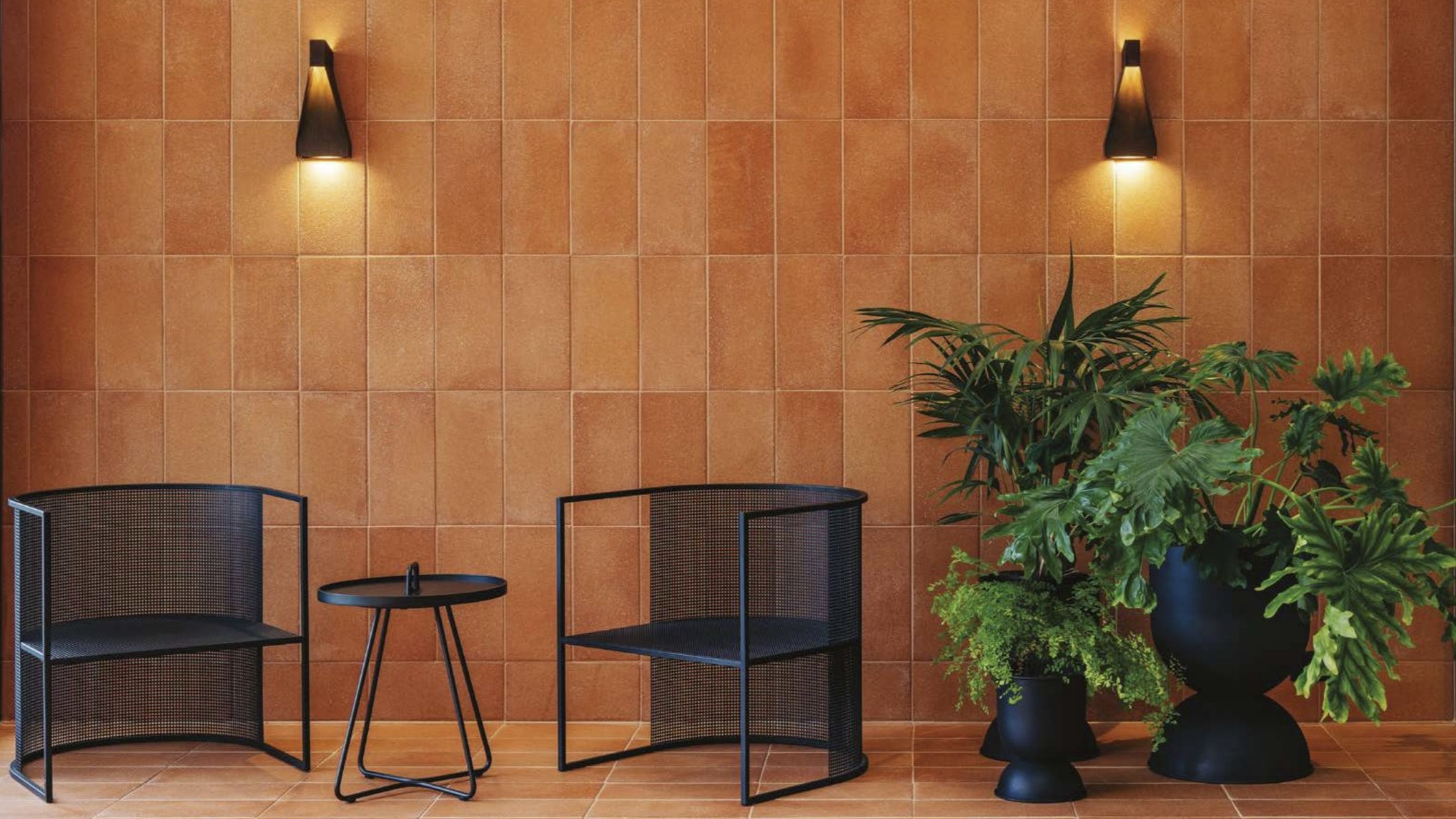 Terracotta pots around a doorway